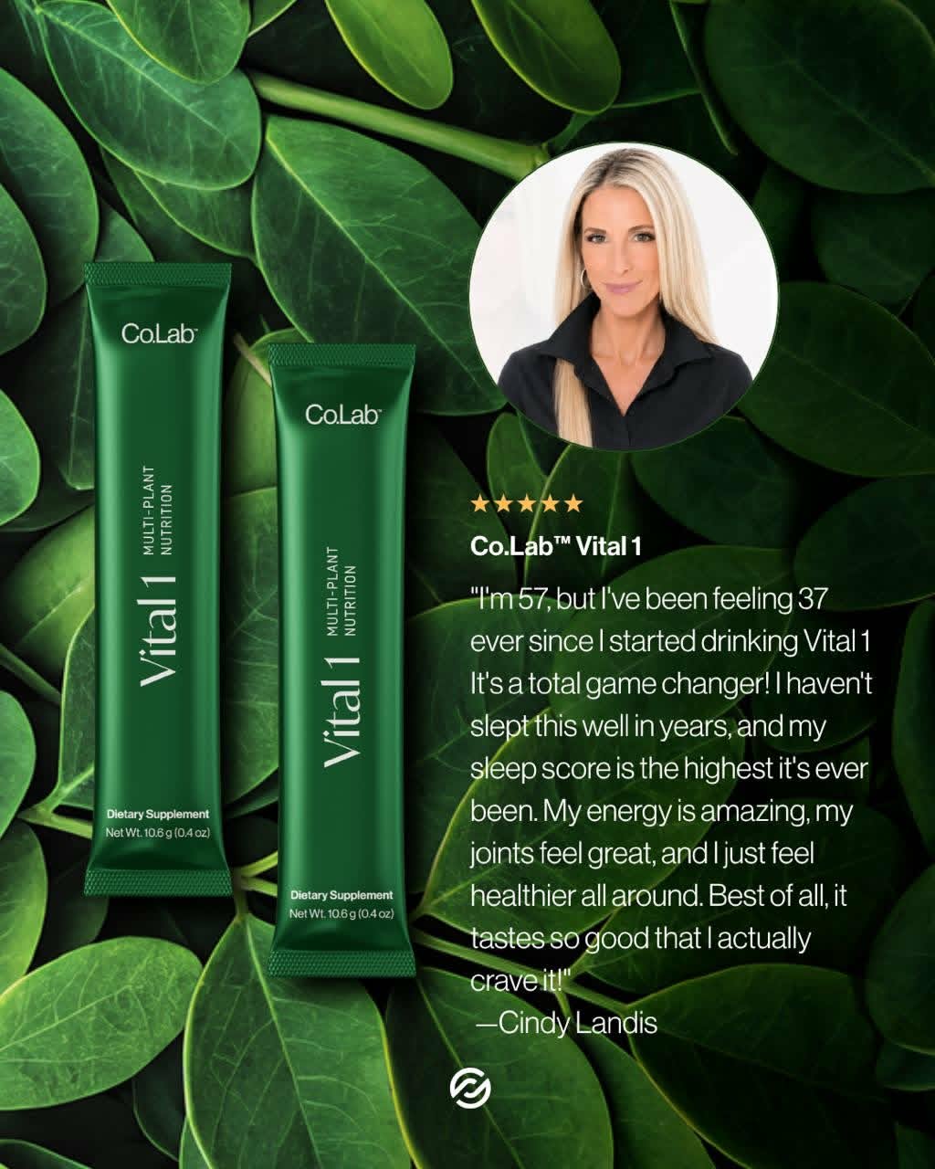 Cindy Landis testimonial — feeling 37 at 57, best sleep score ever, joints feel great